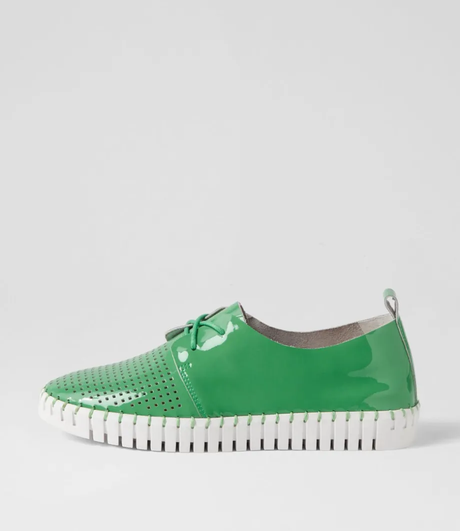 Huston Emerald White Patent Leather Sneakers<DJANGO & JULIETTE Flash Sale