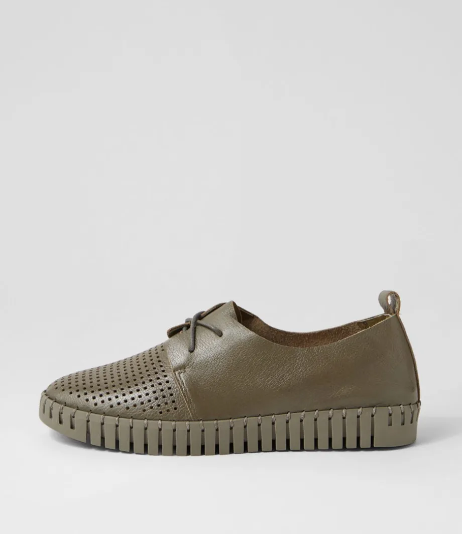 Huston Olive Leather Sneakers<DJANGO & JULIETTE Best Sale