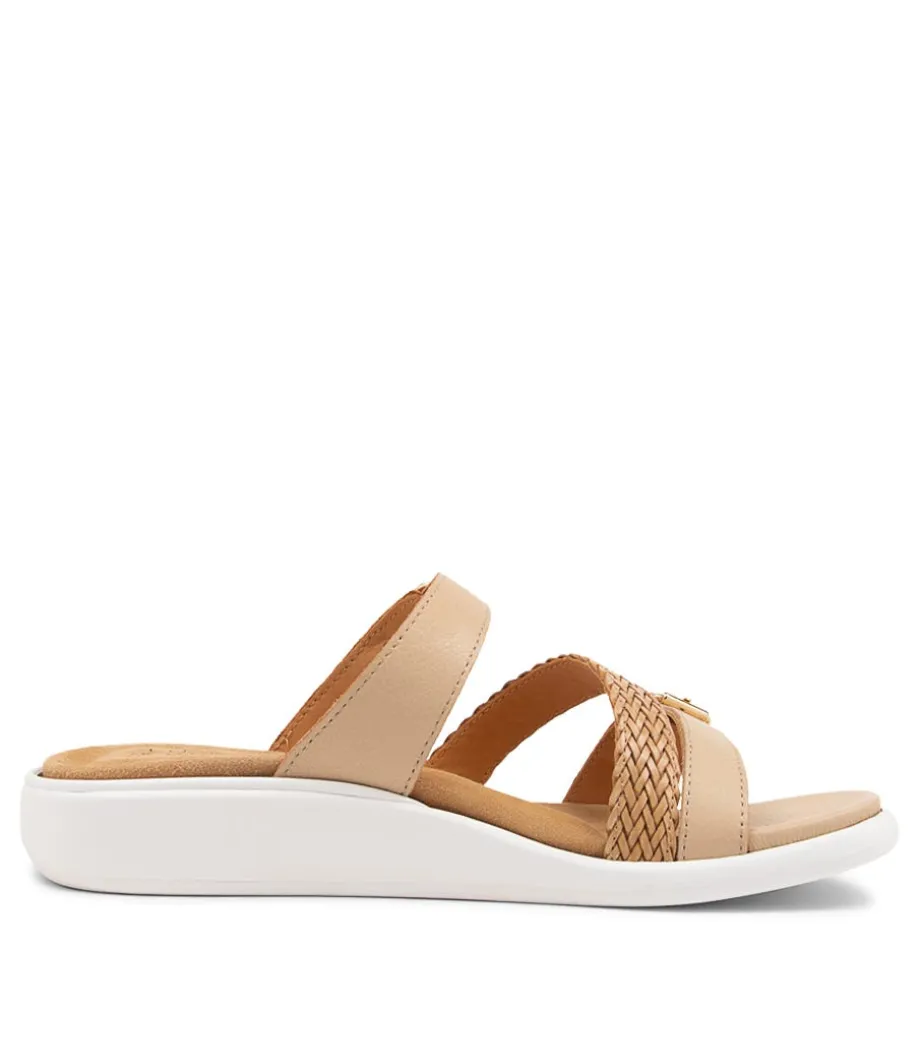 ieanny_w_camel_multi_leather_weave_slides_3.webp Ieanny W Camel Multi Leather Weave Slides<ZIERA Store