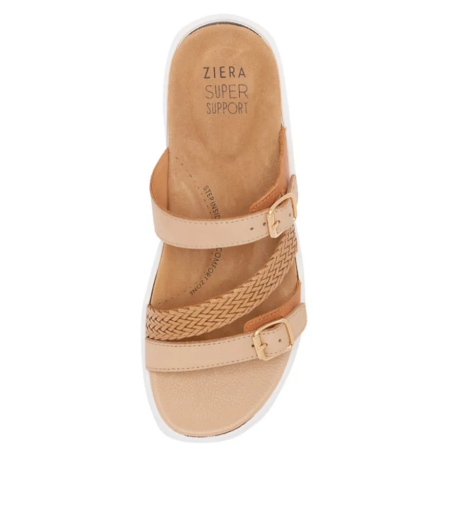 ieanny_w_camel_multi_leather_weave_slides_4.webp Ieanny W Camel Multi Leather Weave Slides<ZIERA Store
