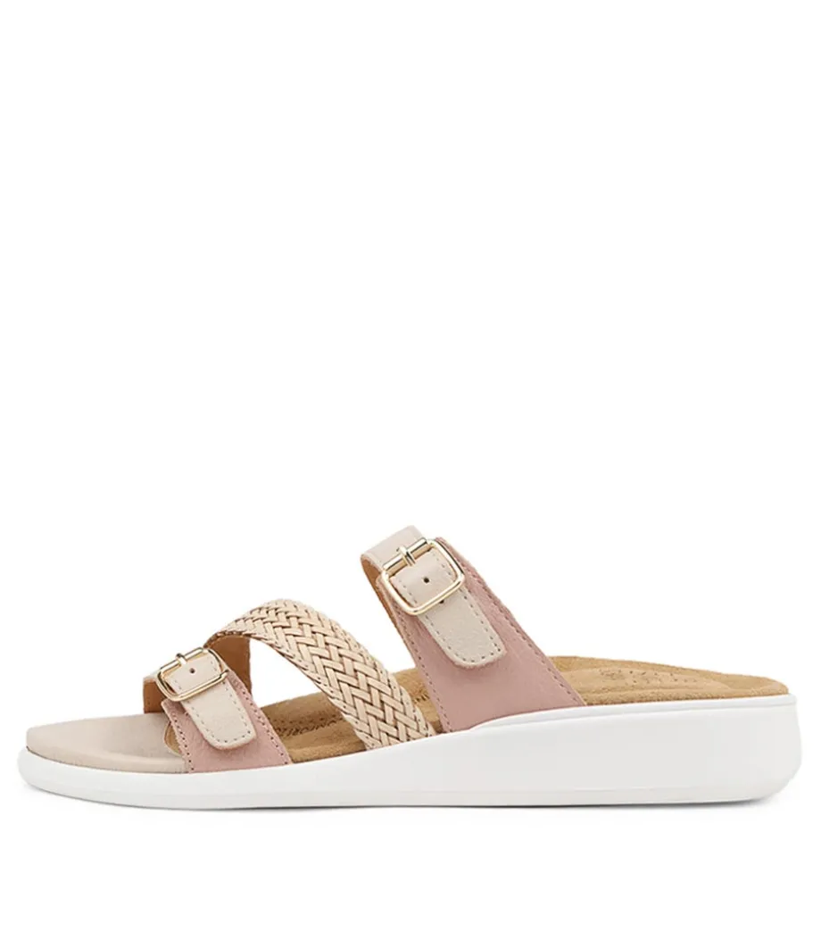 Ieanny W Nude Multi Leather Weave Slides<ZIERA Hot