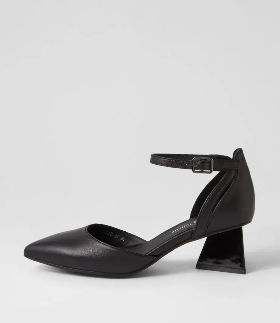 Illie Black Leather Heels<DJANGO & JULIETTE Shop
