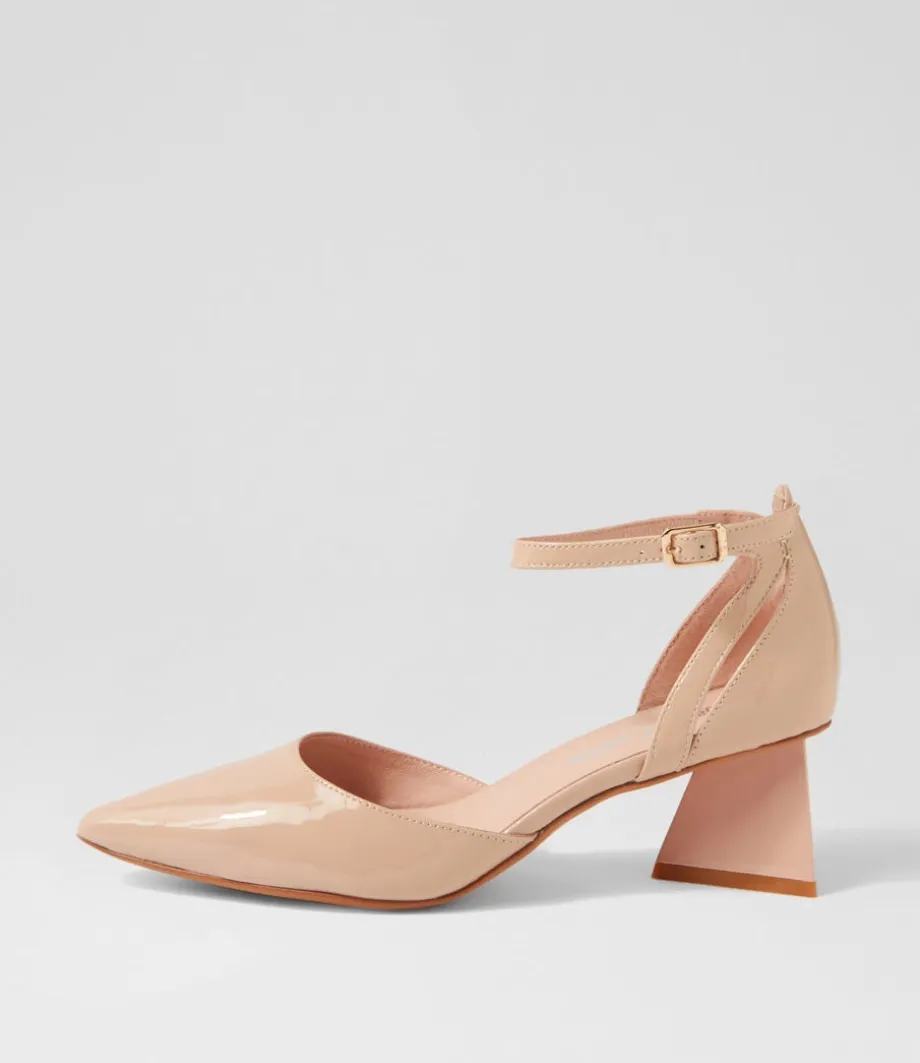 Illie Cappuccino Patent Leather Heels<DJANGO & JULIETTE Clearance