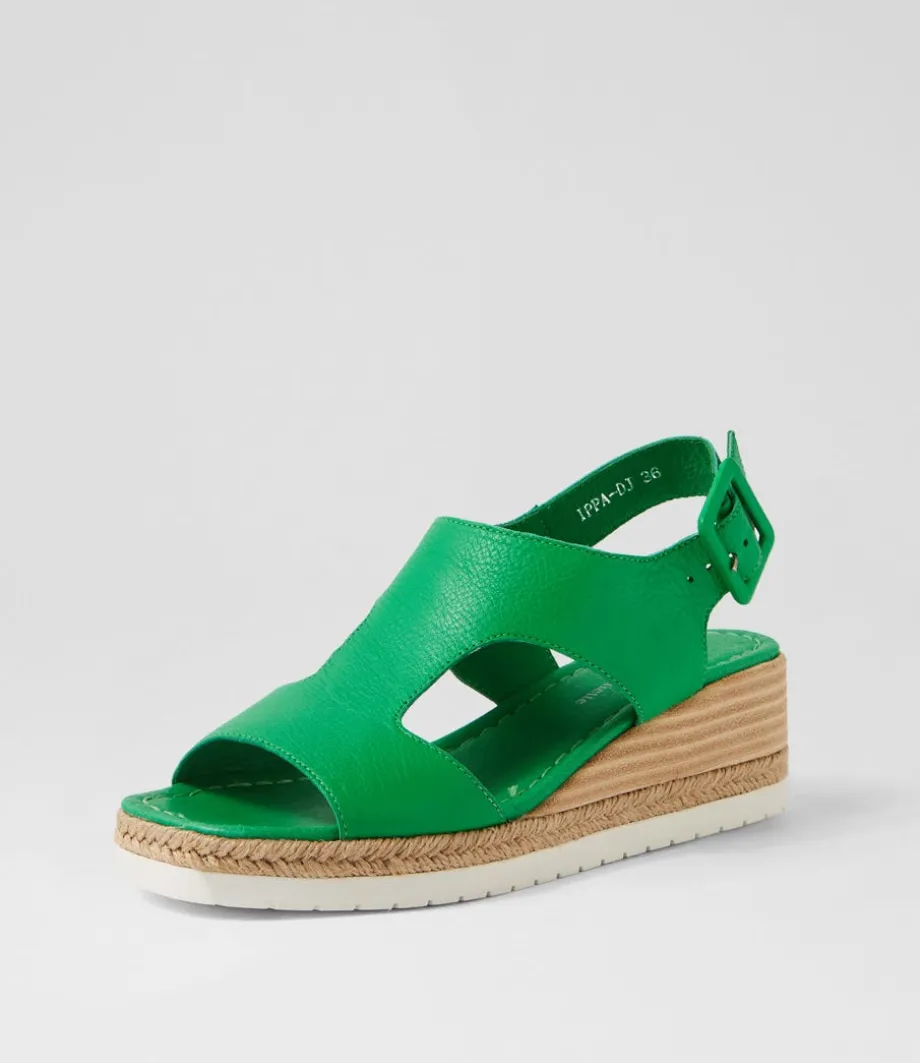 Ippa Bright Emerald Leather Sandals<DJANGO & JULIETTE Hot