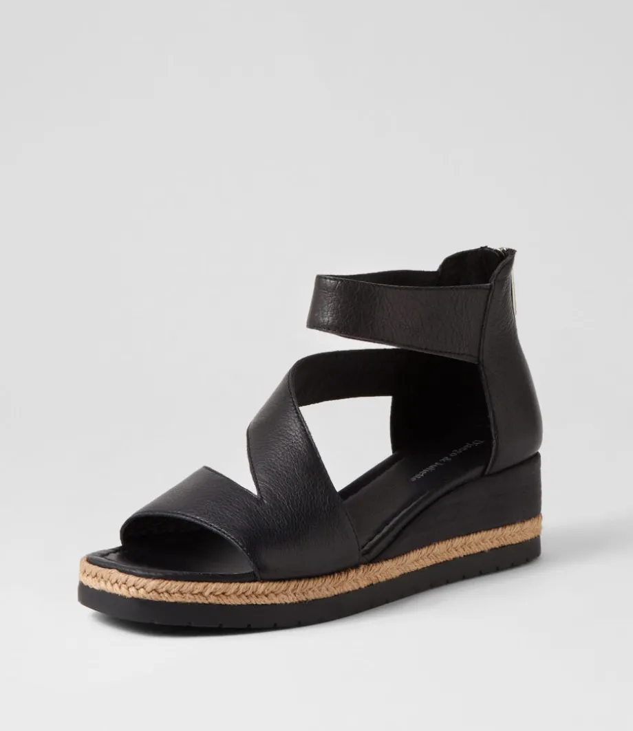 Ismet Black Leather Espadrilles<DJANGO & JULIETTE Discount