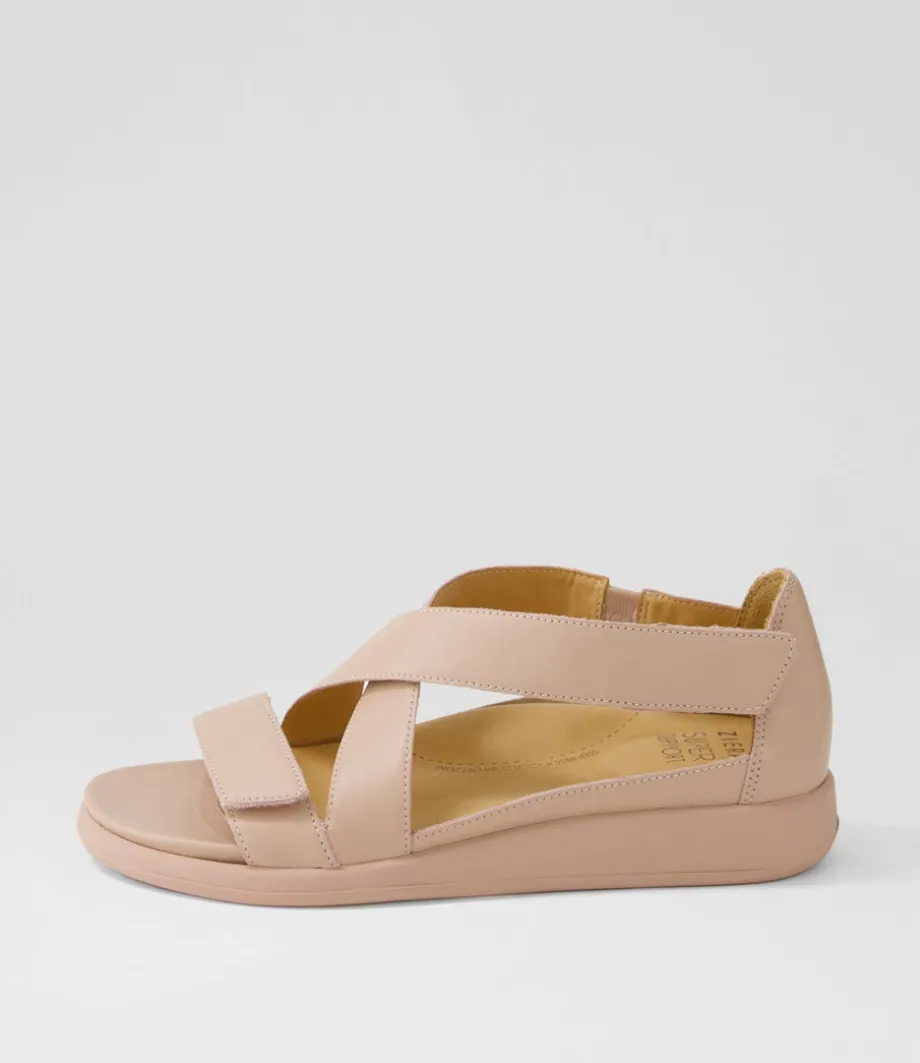 Issy W Blush Leather Sandals<ZIERA Shop