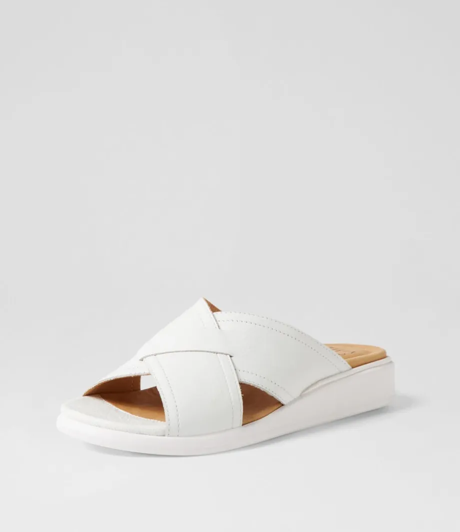 Iyolo W White Leather Slides<ZIERA Online