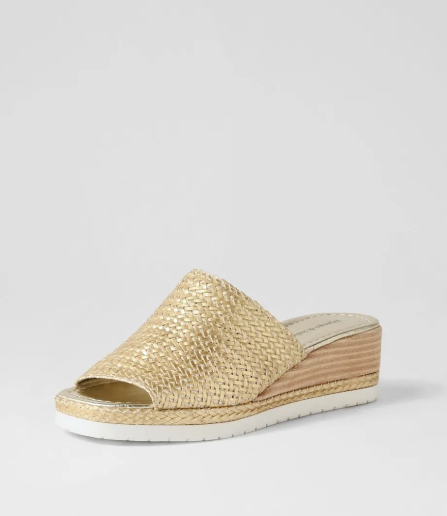 Izze Old Gold Weave Sandals<DJANGO & JULIETTE New
