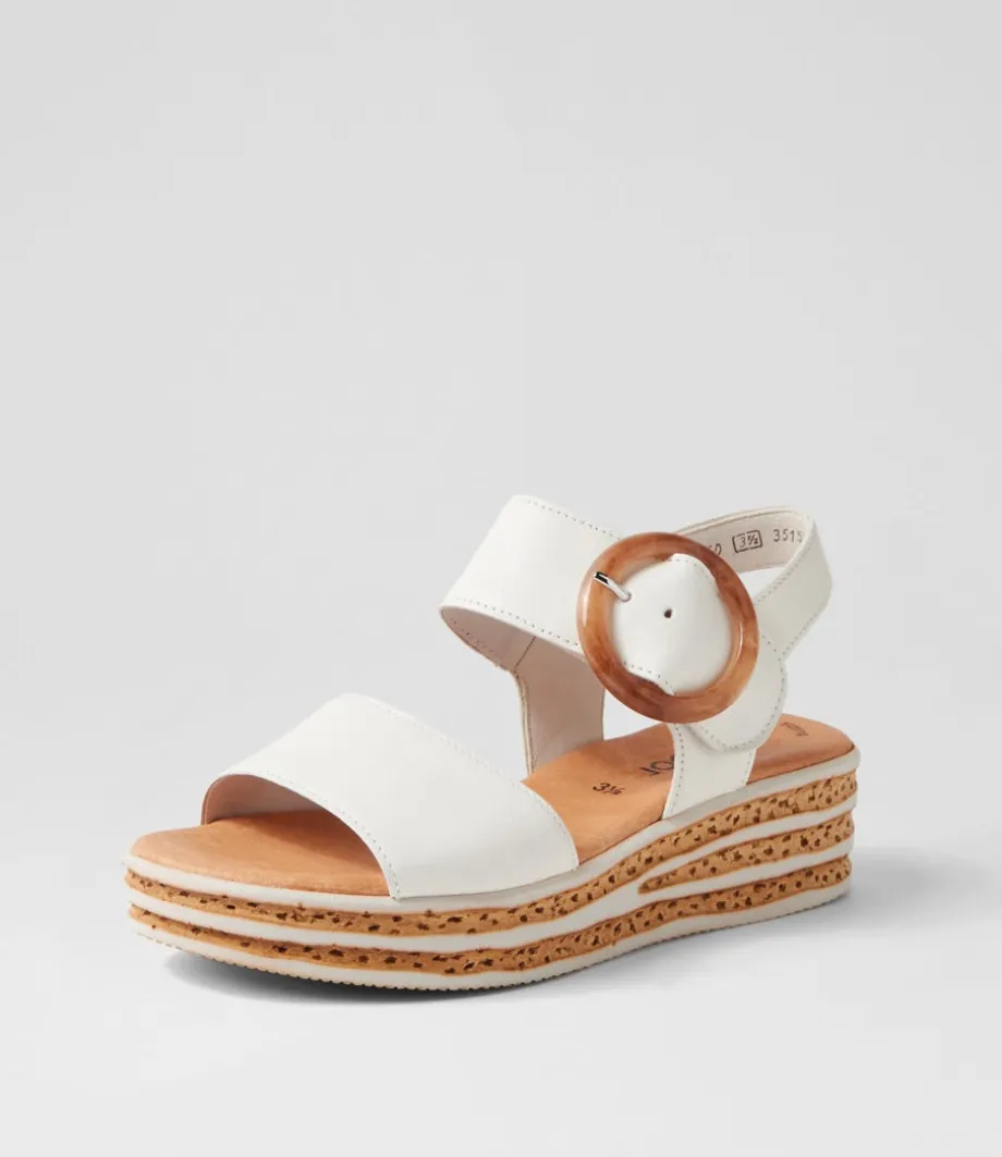 Jale Latte Leather Sandals<GABOR Hot