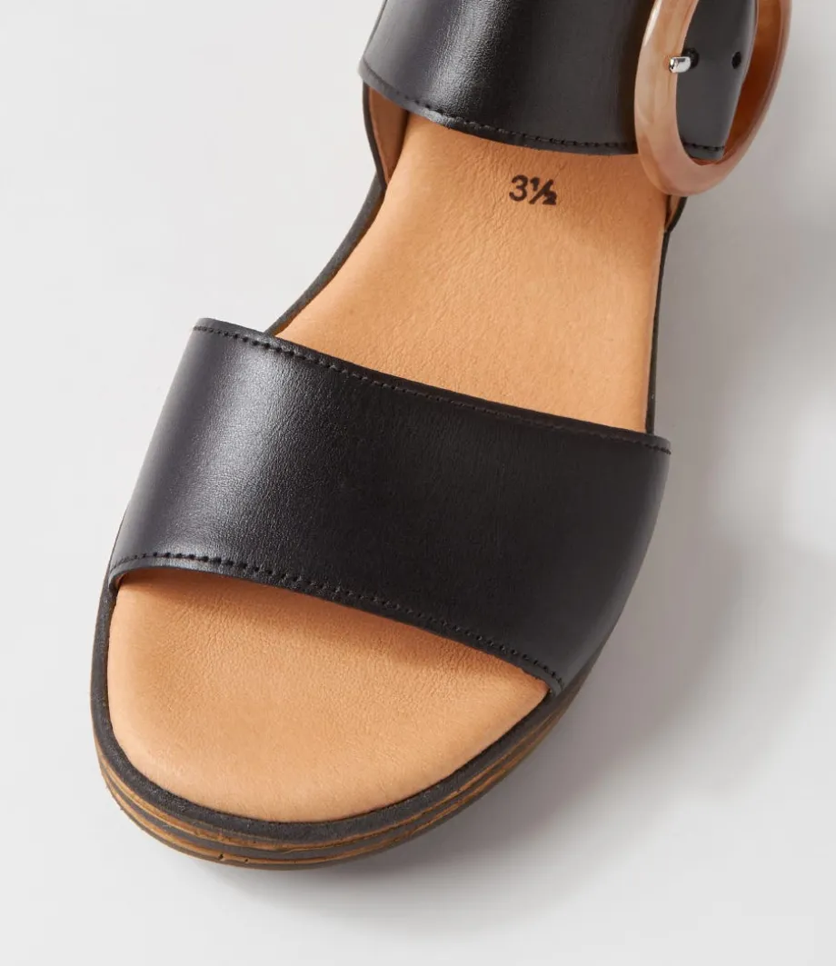 jale_schwarz_leather_sandals_3.webp Jale Schwarz Leather Sandals<GABOR Outlet
