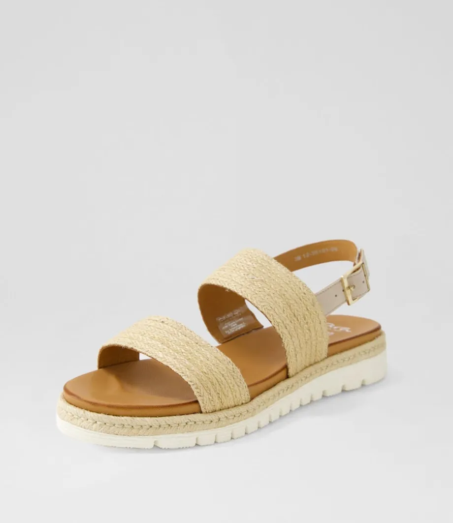 Jamaika 1 Natural Sand Fabric Sandals<ARA Cheap