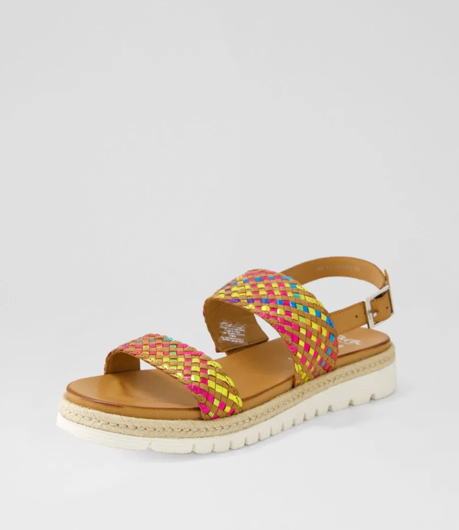 Jamaika 1 Rainbow Multi Leather Sandals<ARA Shop
