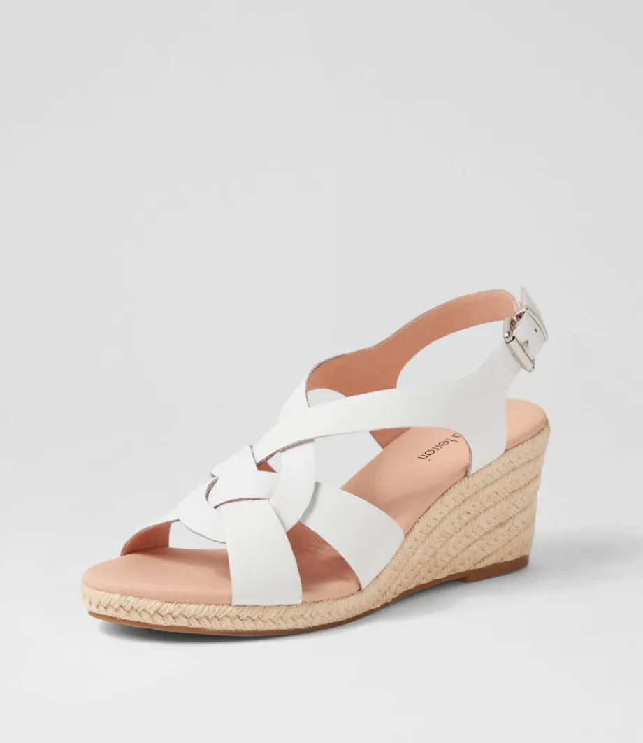 Jansome White Leather Sandals<DIANA FERRARI Store
