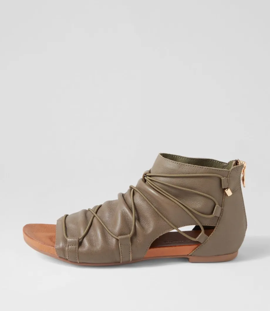 Javi Olive Leather Sandals<DJANGO & JULIETTE Sale