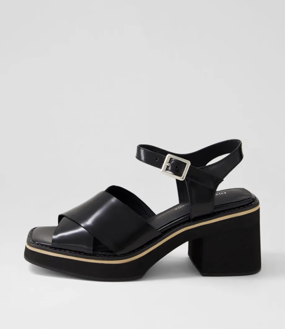 Jemi Black Box Leather Sandals<DJANGO & JULIETTE Flash Sale