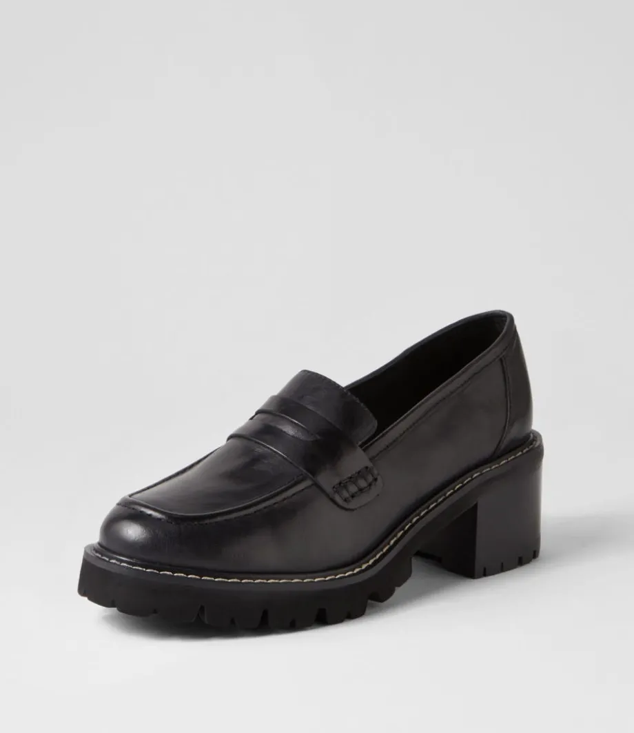 Jinnah Black Leather Heels<TOP END Fashion