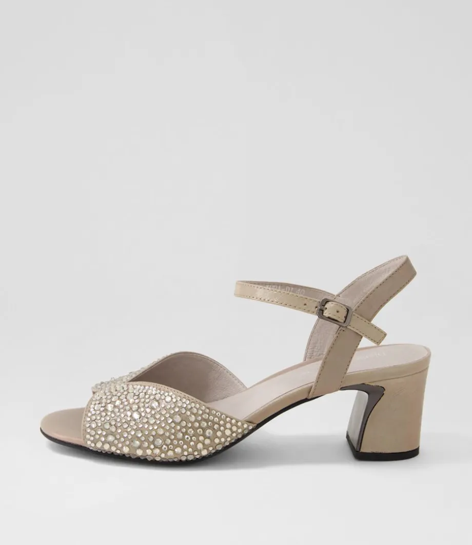 Juba Light Pewter Shimmer Leather Jewels Sandals<DJANGO & JULIETTE Best Sale