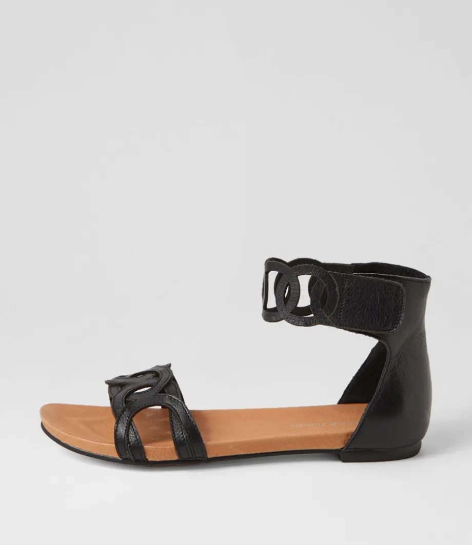 Jubu Black Leather Sandals<DJANGO & JULIETTE Online