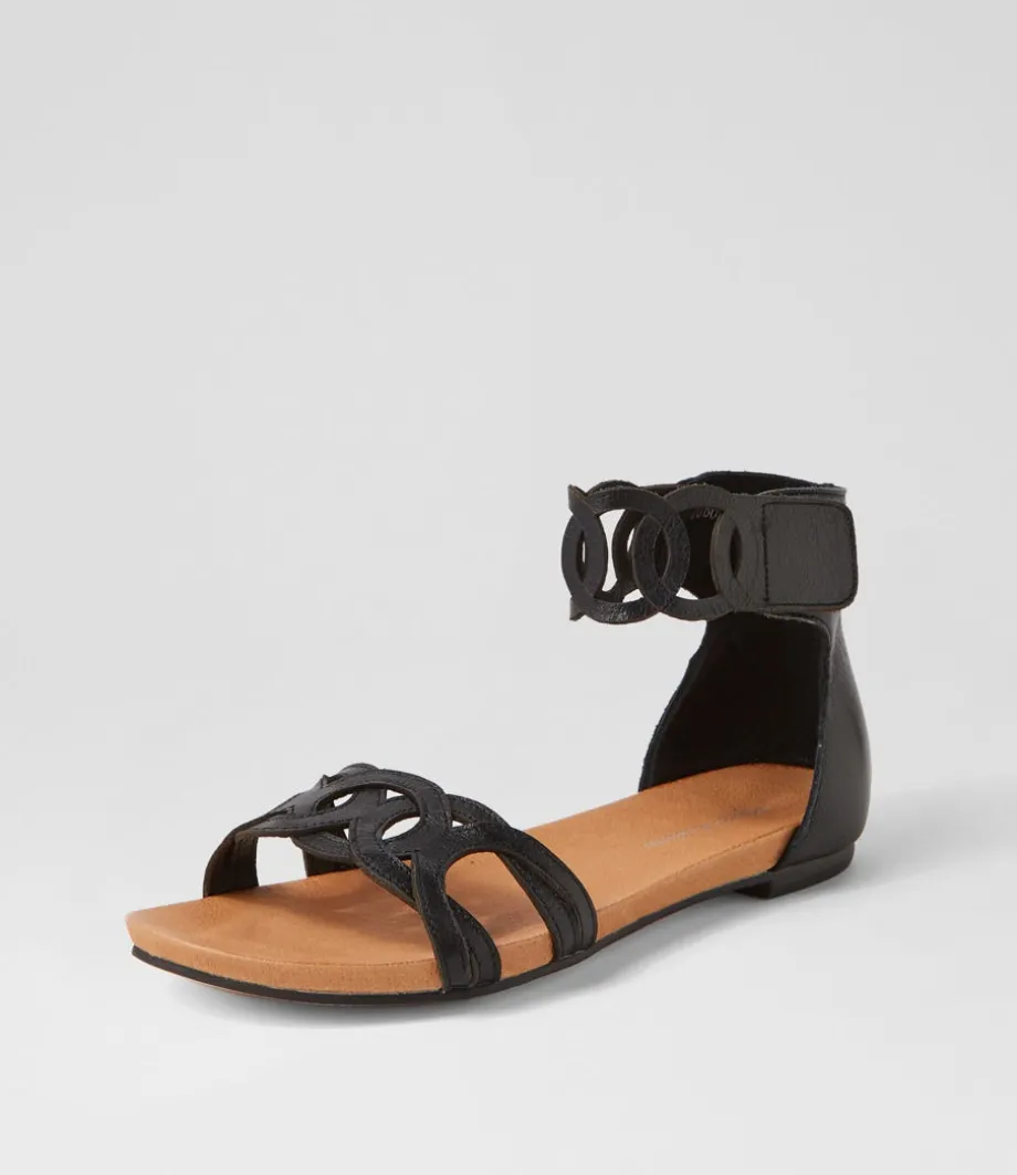 Jubu Black Leather Sandals<DJANGO & JULIETTE Online