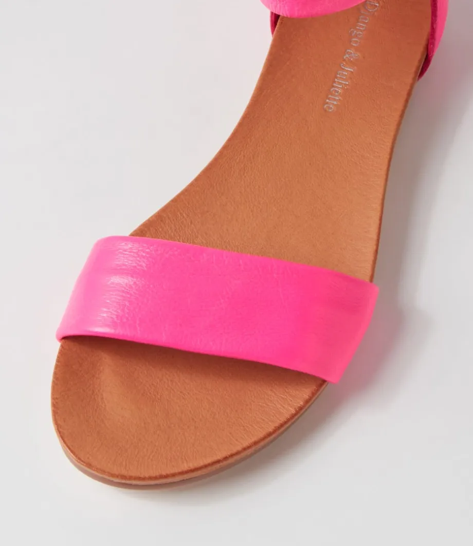 juzz_hot_pink_leather_sandals_3.webp Juzz Hot Pink Leather Sandals<DJANGO & JULIETTE Clearance