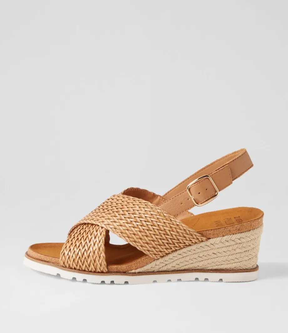 Kaeme W Biscuit Weave Leather Sandals<ZIERA Cheap
