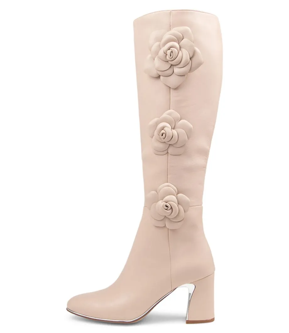 Kalen Nude Leather Knee High Boots<DJANGO & JULIETTE Sale