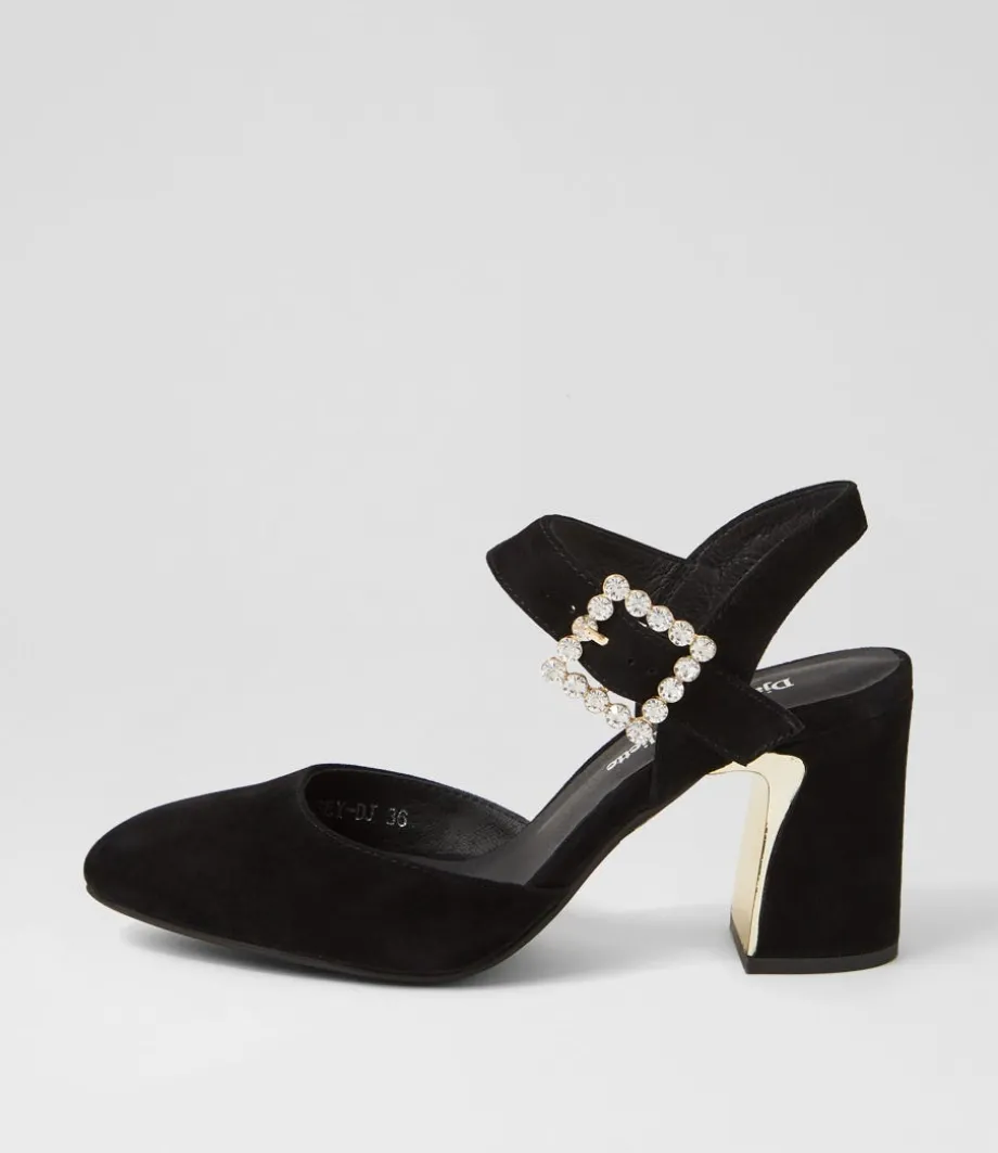 Kalsey Black Suede Heels<DJANGO & JULIETTE Store