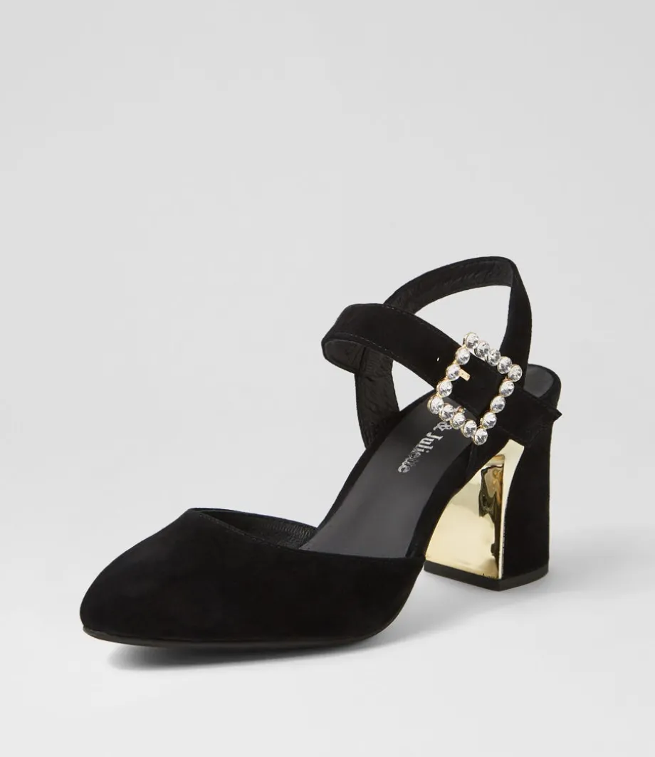 Kalsey Black Suede Heels<DJANGO & JULIETTE Store