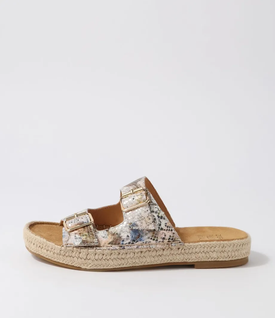 Kapila W Natural Multi Leather Sandals<ZIERA Sale