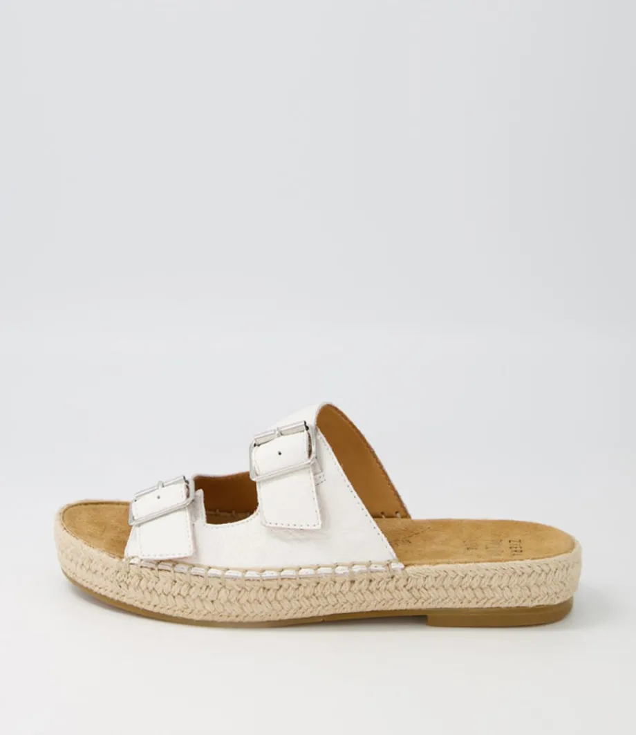 Kapila W White Leather Espadrilles<ZIERA New