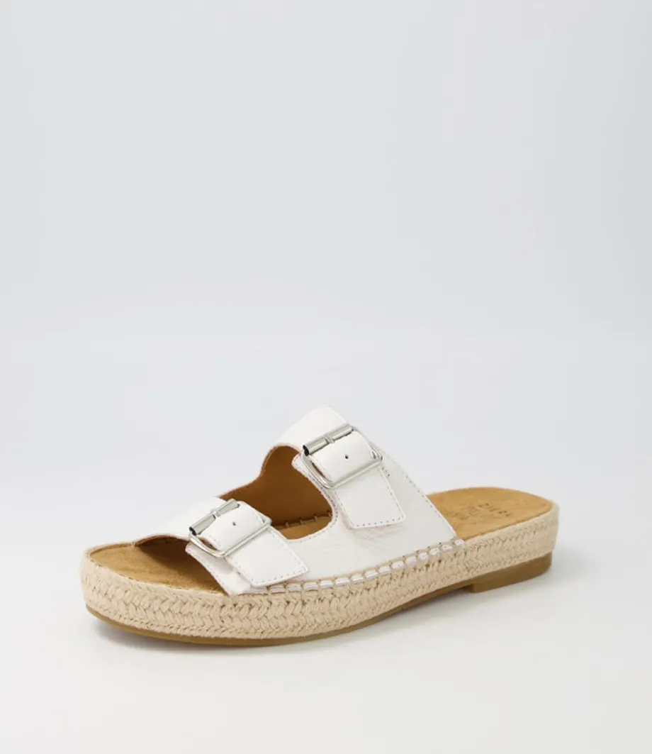 Kapila W White Leather Espadrilles<ZIERA New