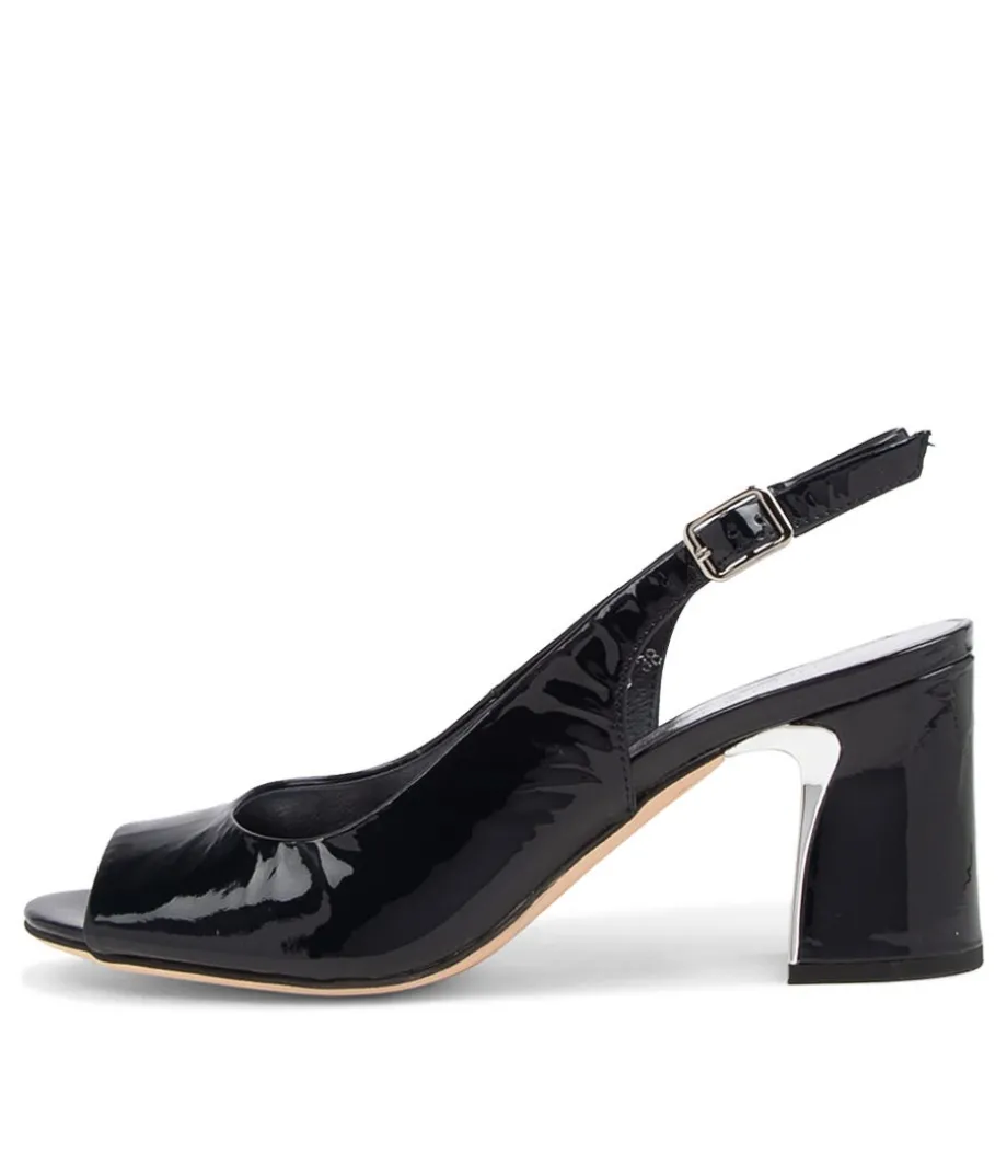 Kianna Navy Patent Leather Heels<DJANGO & JULIETTE New