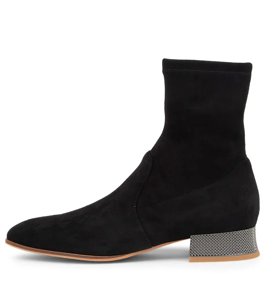 Klutch Black Pewter Microsuede Ankle Boots<DJANGO & JULIETTE New