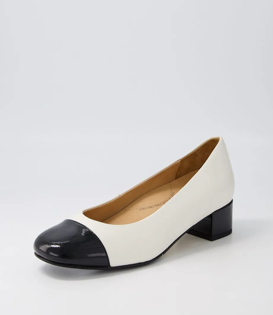Knelis W Black Ivory Patent Leather Heels<ZIERA Outlet