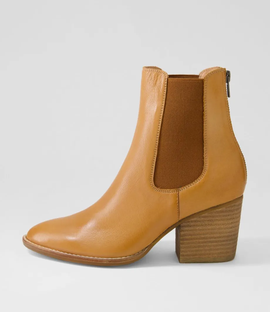 Kylor Tan Leather Ankle Boots<DJANGO & JULIETTE Shop