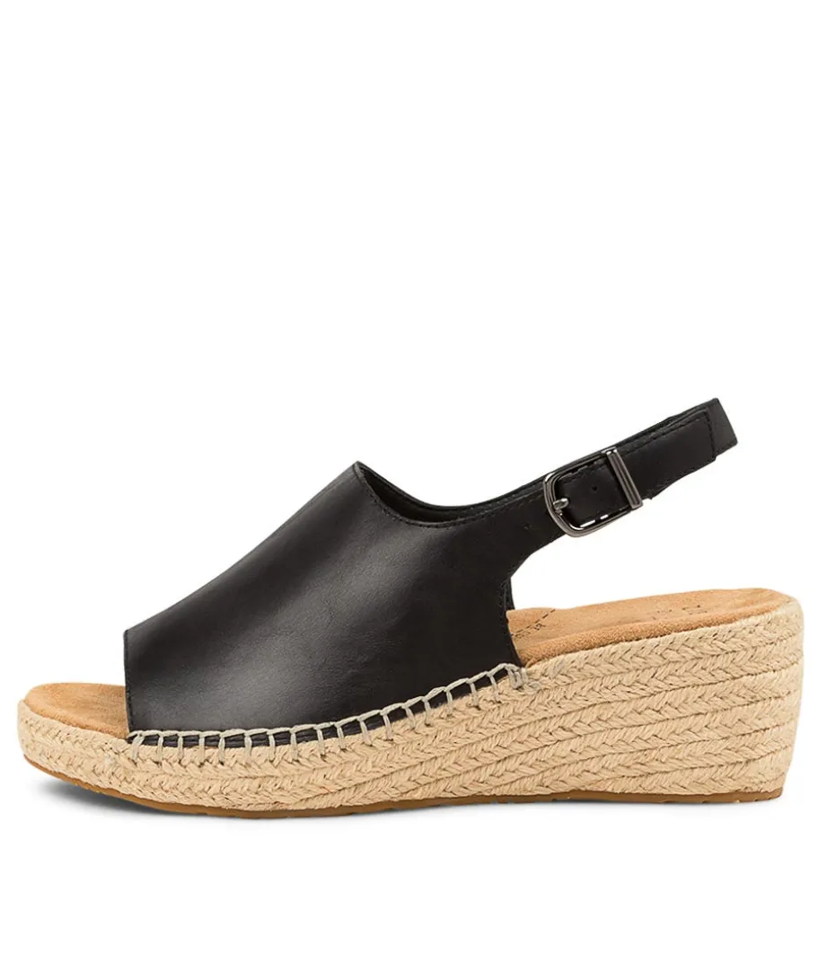 Kyrin Xw Black Leather Espadrilles<ZIERA Fashion