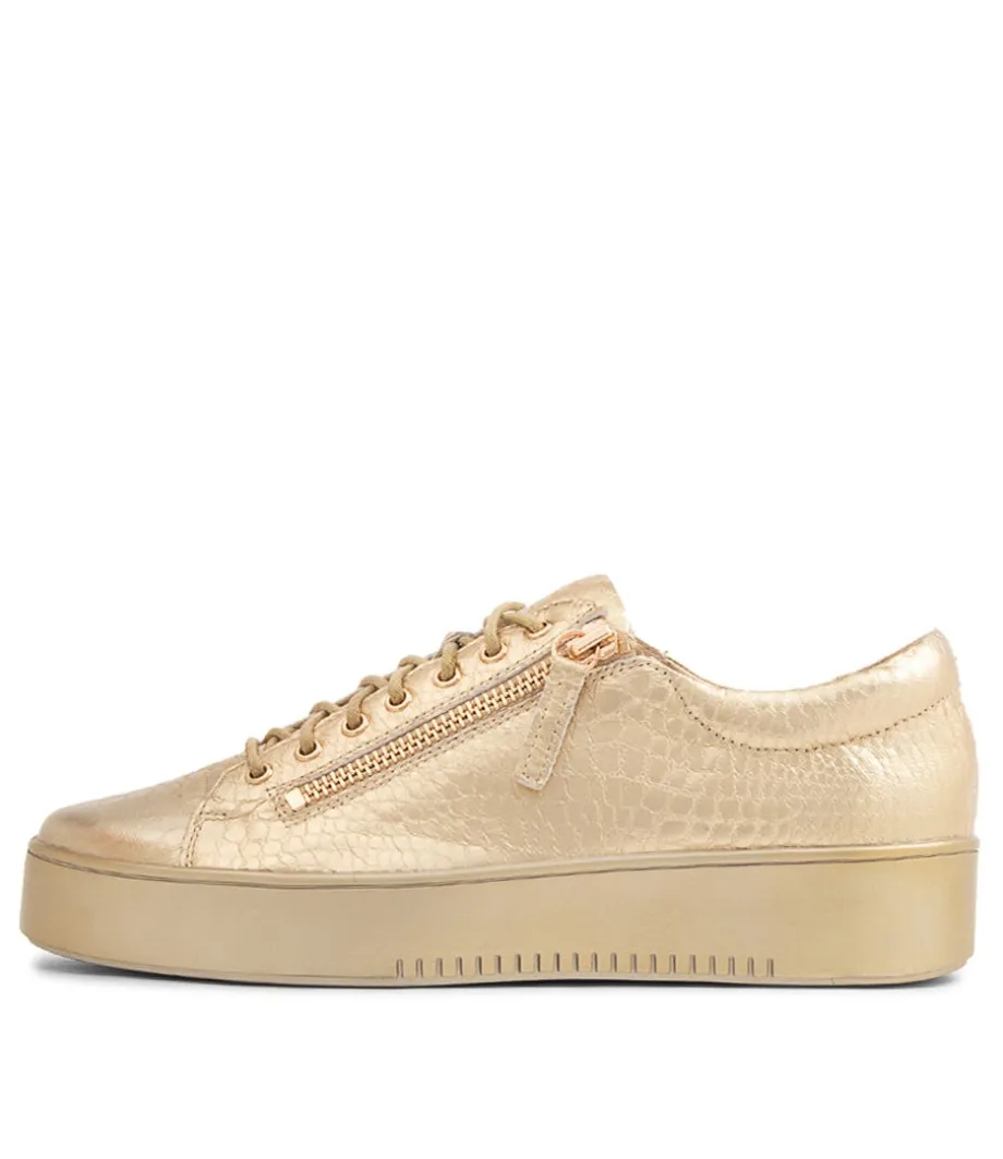 Laila Gold Croco Leather Sneakers Gs<DJANGO & JULIETTE Clearance
