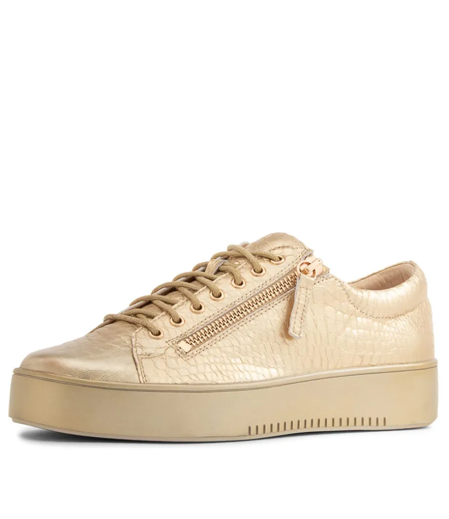 laila_gold_croco_leather_sneakers_gs_1.webp Laila Gold Croco Leather Sneakers Gs<DJANGO & JULIETTE Clearance