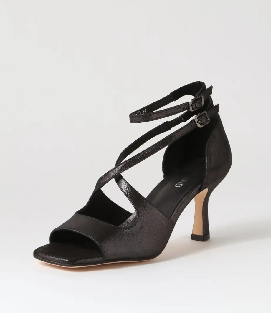 Lanyey Black Shimmer Leather Sandals<TOP END Shop