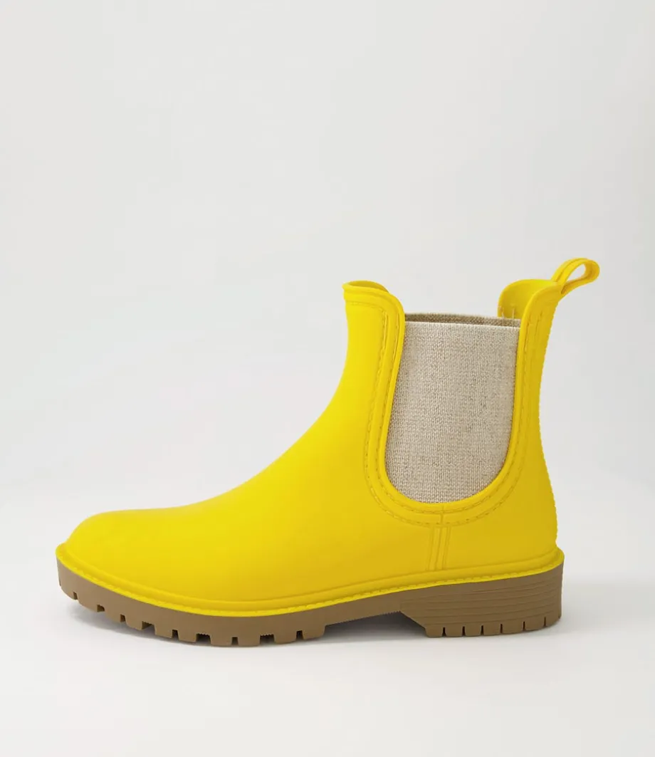 Laurina Yellow Gumboot Chelsea Boots<DIANA FERRARI Cheap