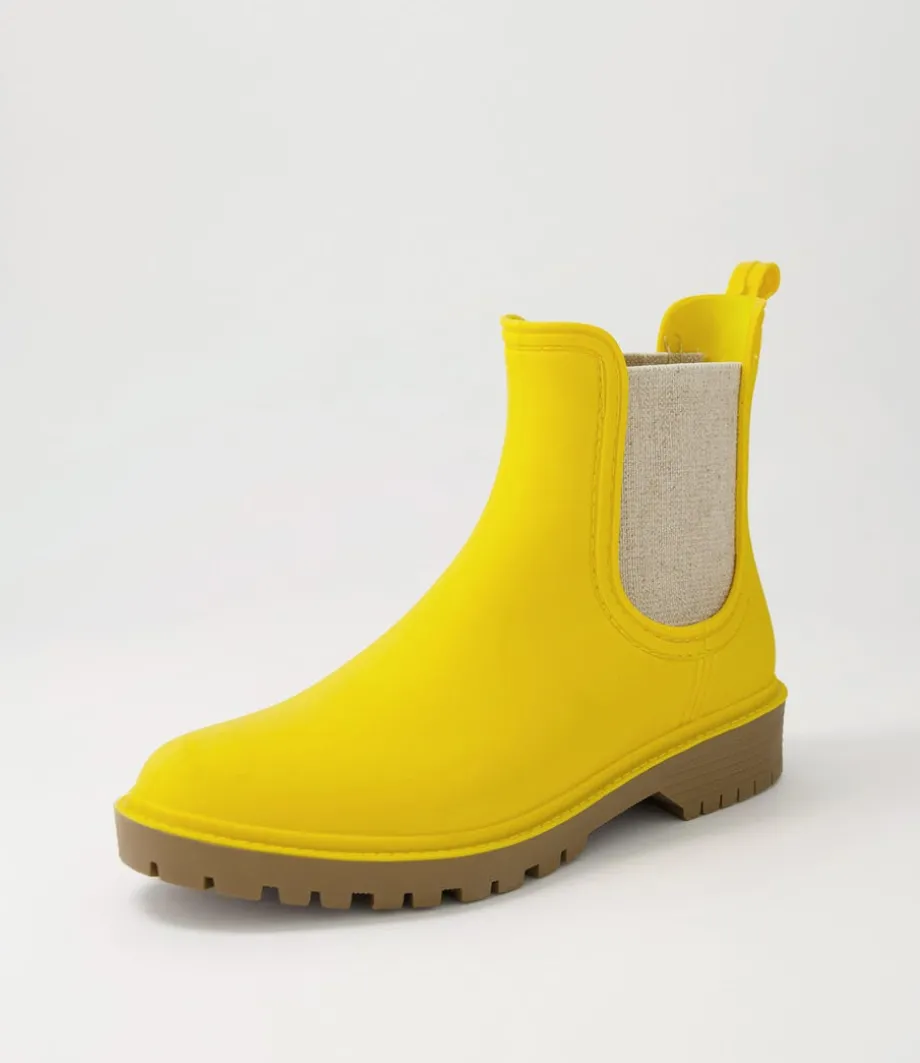 Laurina Yellow Gumboot Chelsea Boots<DIANA FERRARI Cheap