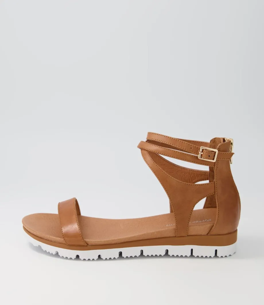 Lawun Tan Leather Sandals<DJANGO & JULIETTE Store