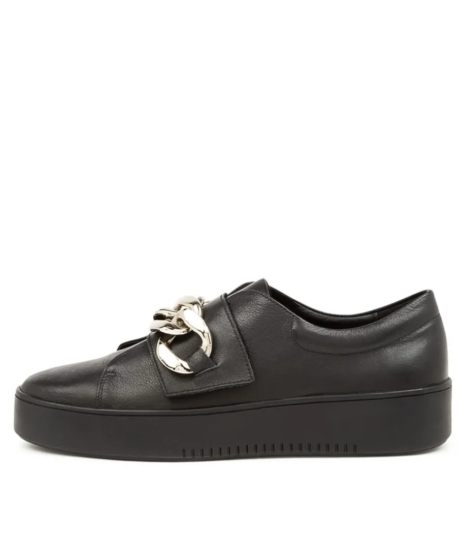 Layan Casual Black Leather Sneakers<DJANGO & JULIETTE Discount