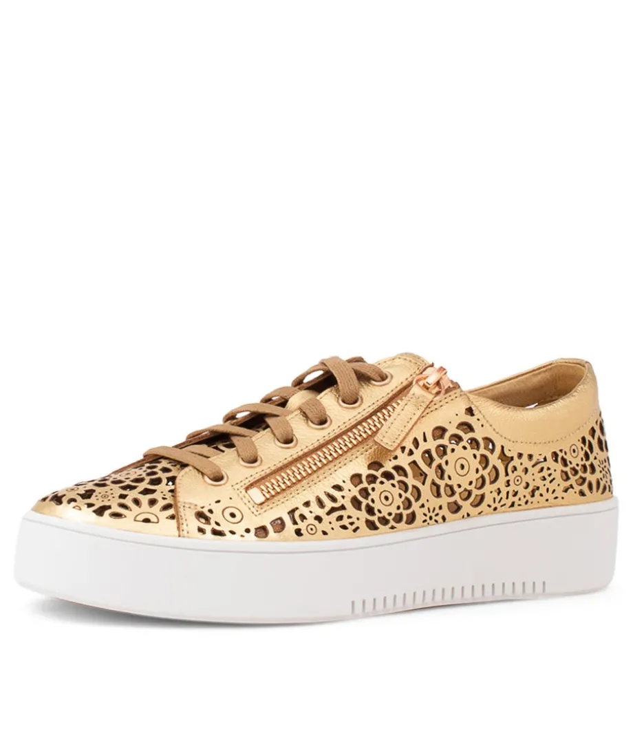Leitha Old Gold Leather Sneakers<DJANGO & JULIETTE Clearance