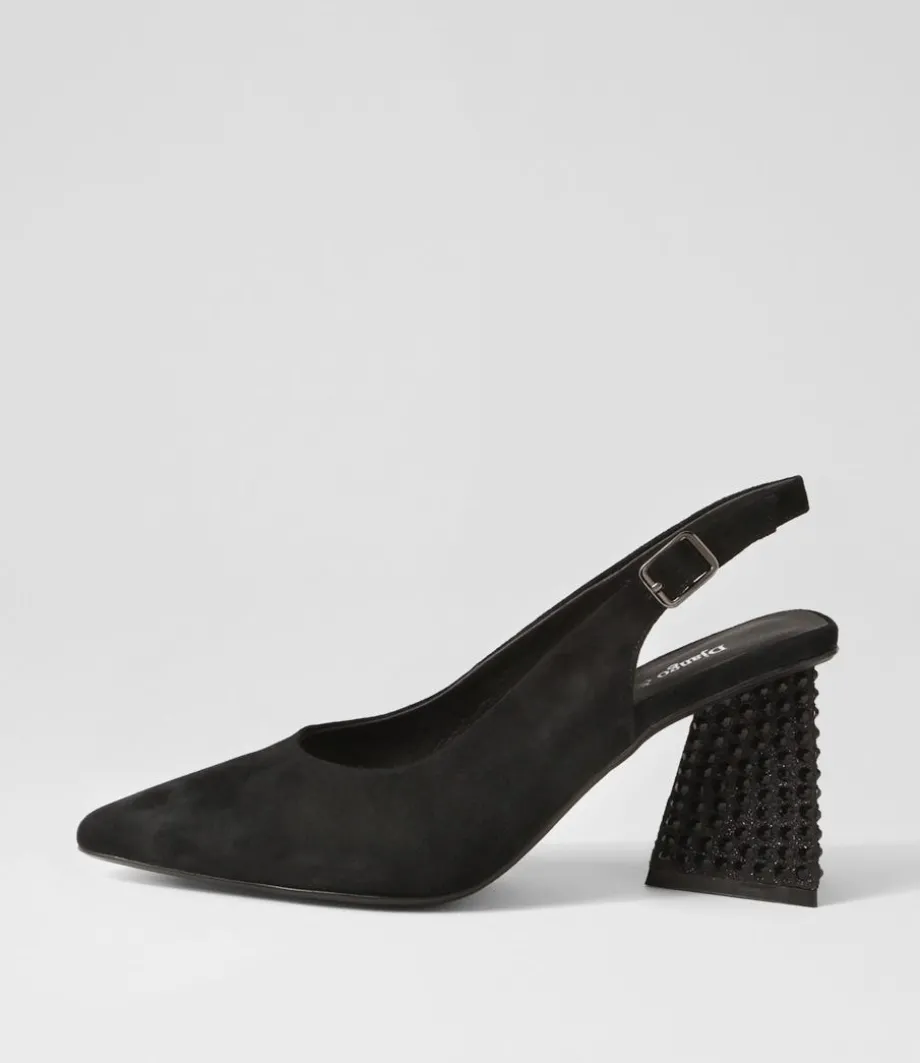 Lesnoy Black Suede Jewels Heels<DJANGO & JULIETTE Shop