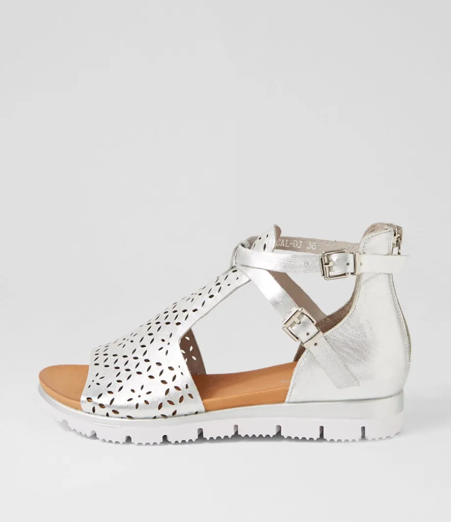 Lopical Silver Leather Sandals<DJANGO & JULIETTE Best Sale
