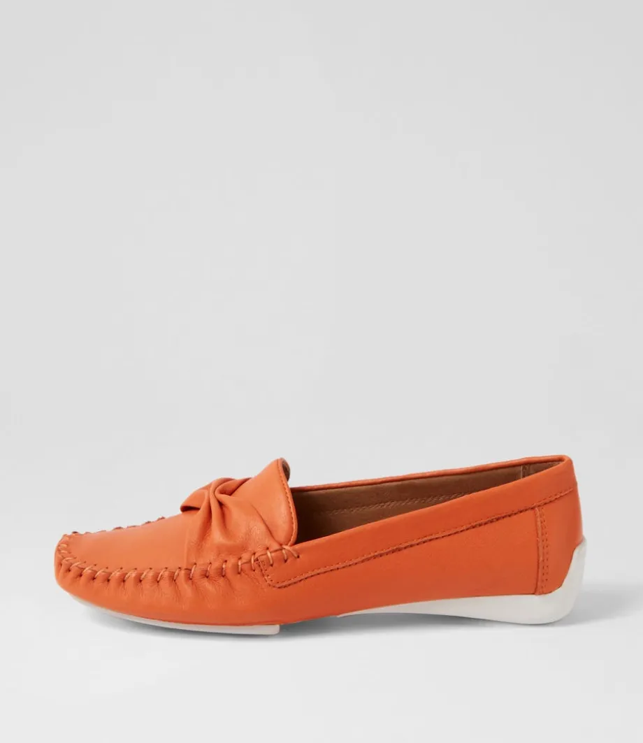 Loukas Bright Orange Leather Loafers<DJANGO & JULIETTE Fashion