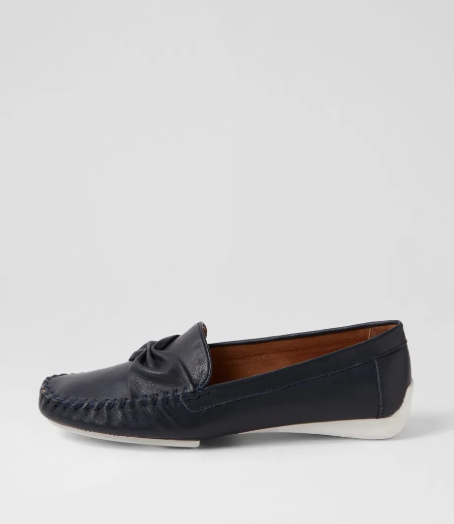 Loukas Navy Leather Loafers<DJANGO & JULIETTE Hot