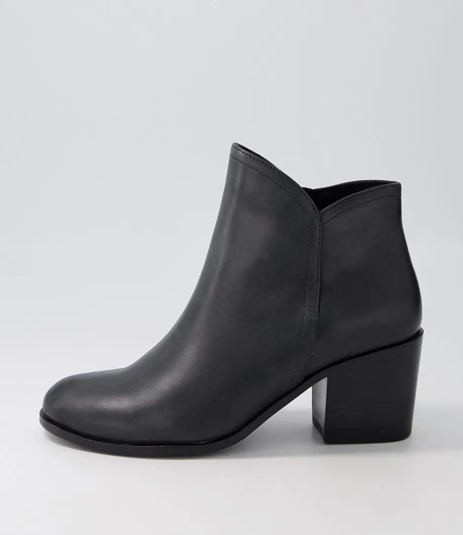 Luben W Black Leather Ankle Boots<ZIERA Sale