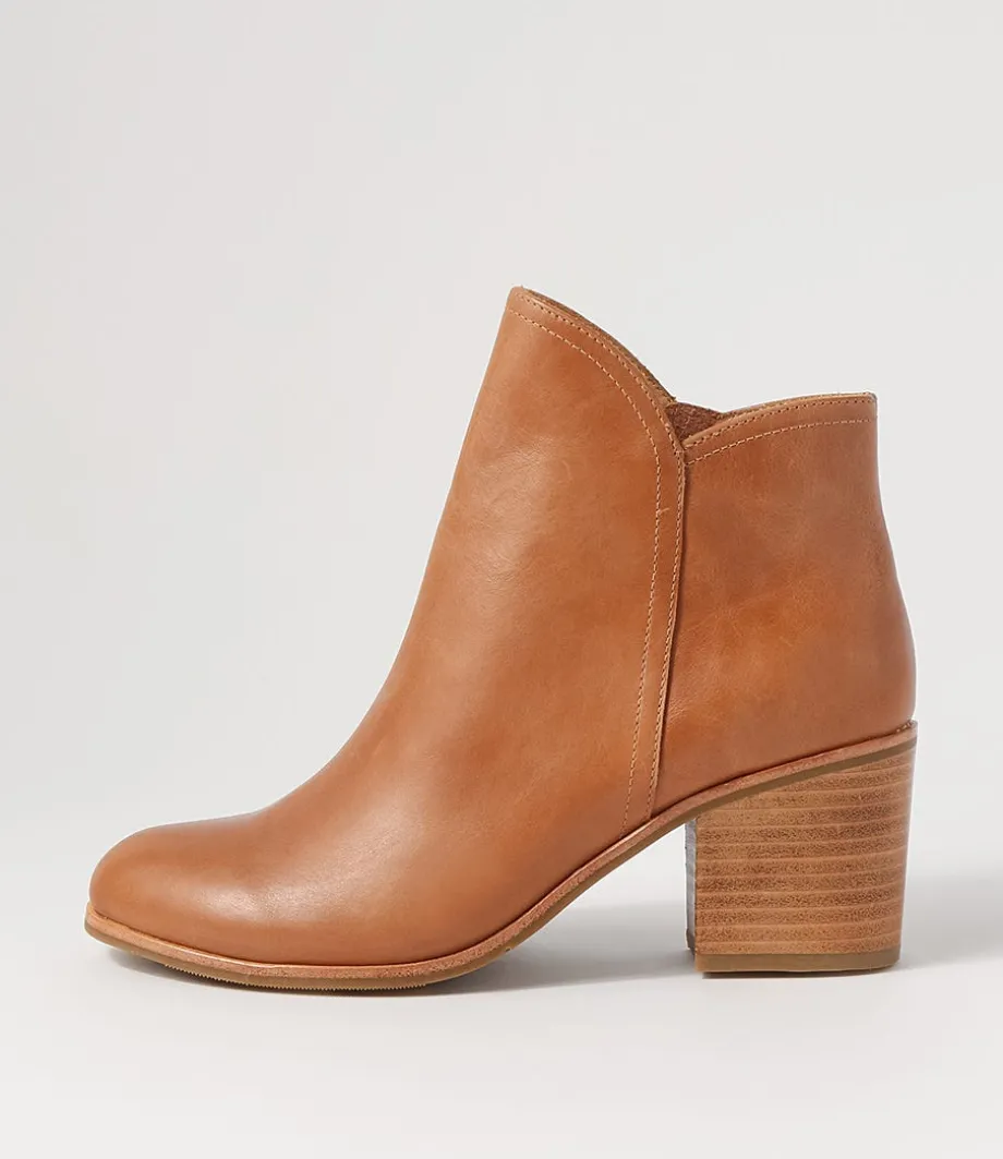 Luben W Tan Leather Ankle Boots<ZIERA Best Sale